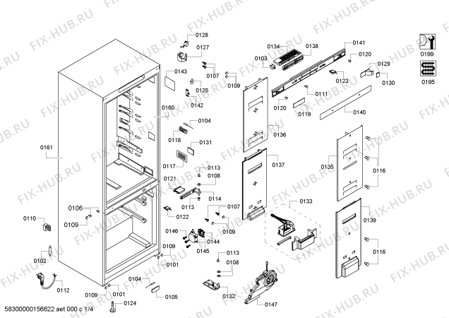 Схема №4 K5895X4 с изображением Дверь для холодильника Bosch 00710763