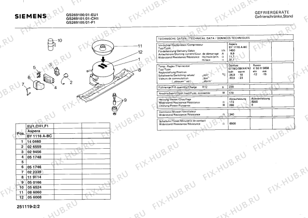 Схема №2 0705264001 GSU2600 с изображением Нагревательный элемент для холодильника Bosch 00118483