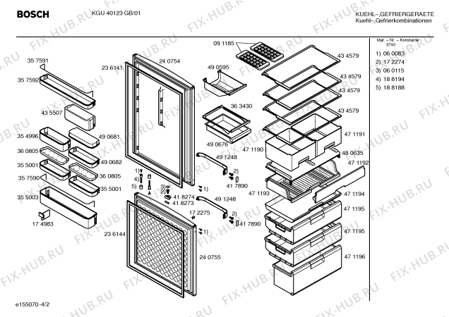 Схема №2 KGU40123GB с изображением Панель управления для холодильника Bosch 00471197