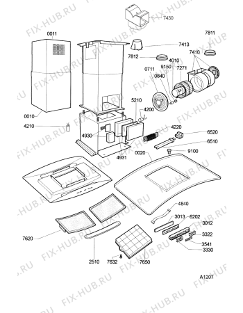 Схема №1 AKR 902-1 IX с изображением Дымоход для вытяжки Whirlpool 481953048542