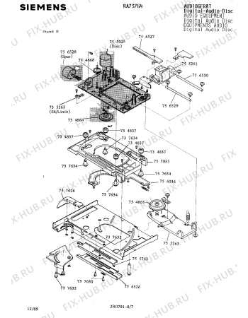 Схема №5 RA737G4 с изображением Рычаг для аудиотехники Siemens 00737626