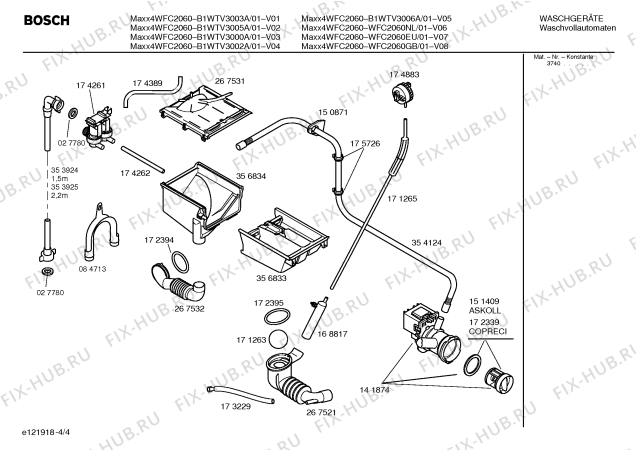 Схема №3 WFC2060EU Maxx4 WFC2060 с изображением Инструкция по установке и эксплуатации для стиралки Bosch 00525580