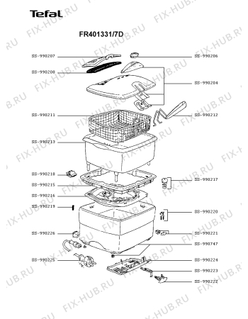 Схема №1 FR402372/7D с изображением Тармостат для тостера (фритюрницы) Tefal SS-990217