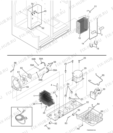 Взрыв-схема холодильника Electrolux ERL6296SK5 - Схема узла Cooling system 017