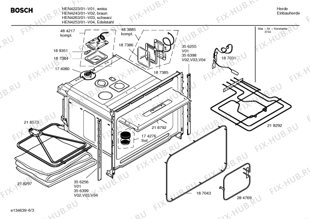 Взрыв-схема плиты (духовки) Bosch HEN4243 - Схема узла 03
