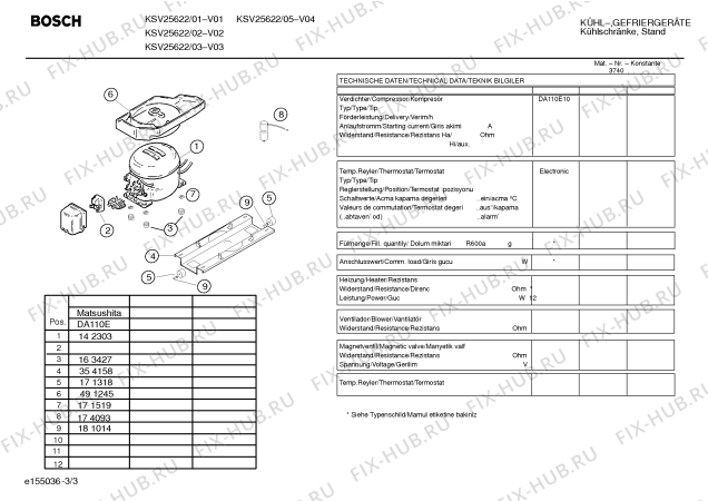 Взрыв-схема холодильника Bosch KSV25622 - Схема узла 03