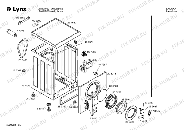 Схема №4 LT819R/37 LT819/INOX с изображением Кабель для стиральной машины Bosch 00354509