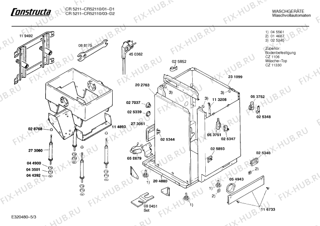 Взрыв-схема стиральной машины Constructa CR52110 CR5211 - Схема узла 03