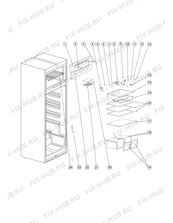 Взрыв-схема холодильника Hotpoint-Ariston RMT1185NF (F048641) - Схема узла