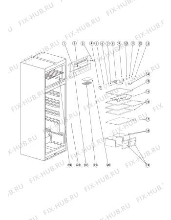 Взрыв-схема холодильника Hotpoint-Ariston RMT1185XNF (F048642) - Схема узла