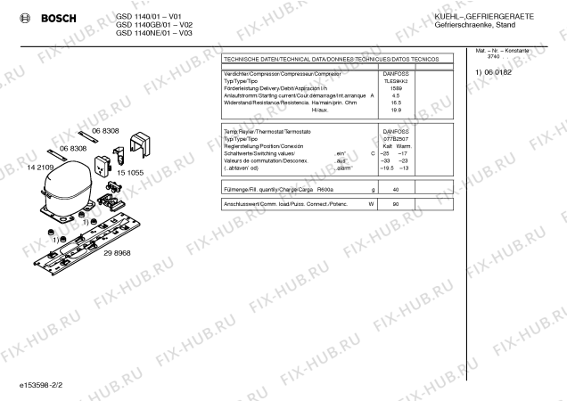 Схема №2 GSD1140GB с изображением Инструкция по эксплуатации для холодильной камеры Bosch 00523734