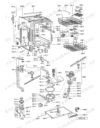 Взрыв-схема посудомоечной машины Whirlpool WP 78/1 - Схема узла