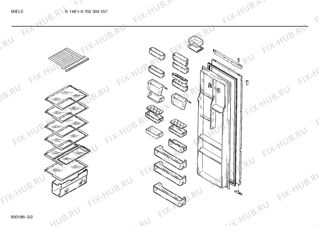 Схема №2 KIVMI21 K148I с изображением Поднос для холодильника Bosch 00088016
