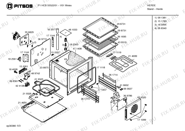 Схема №2 P1HCB55522 с изображением Фронтальное стекло для электропечи Bosch 00238976