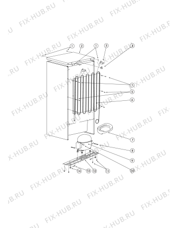 Взрыв-схема холодильника Hotpoint-Ariston RMBA1200LV (F048626) - Схема узла
