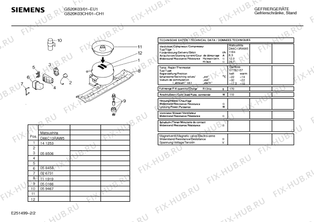 Взрыв-схема холодильника Siemens GS20K03CH - Схема узла 02