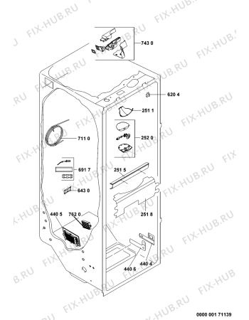 Взрыв-схема холодильника Whirlpool WSE5531 A+SL - Схема узла