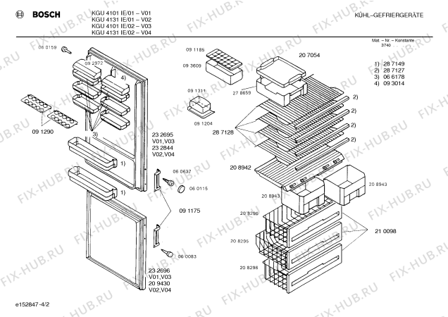 Схема №2 KGU4100IE с изображением Инструкция по эксплуатации для холодильника Bosch 00517239