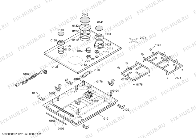 Схема №1 T9526N0 с изображением Форсунки для жидкого газа для плиты (духовки) Bosch 00423921