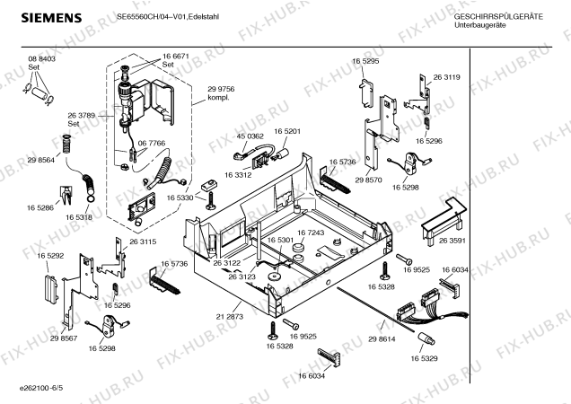 Взрыв-схема посудомоечной машины Siemens SE65560CH - Схема узла 05