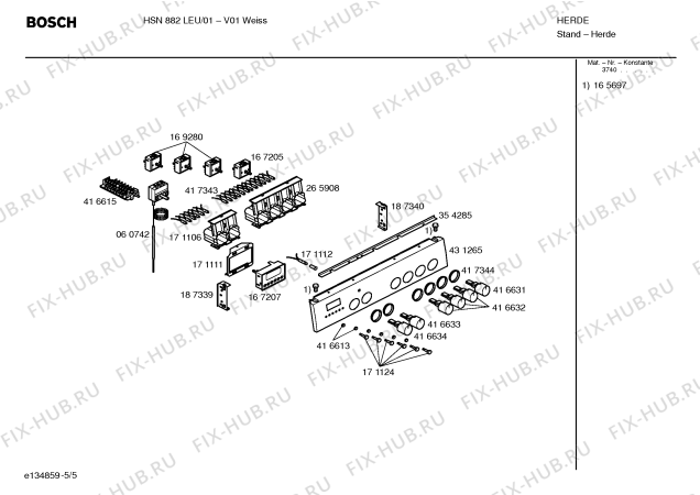 Схема №4 HSN882LEU с изображением Инструкция по эксплуатации для духового шкафа Bosch 00584822