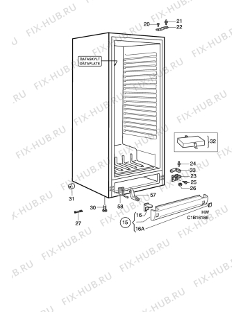 Взрыв-схема холодильника Husqvarna Electrolux QR207W - Схема узла C10 Cabinet