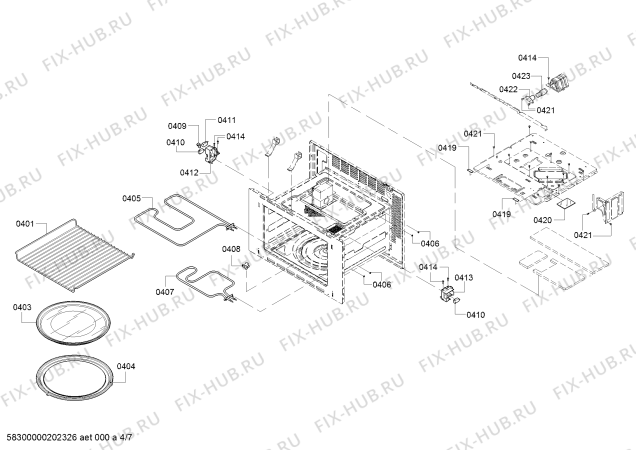 Взрыв-схема микроволновой печи Bosch HMC80152UC Bosch - Схема узла 04