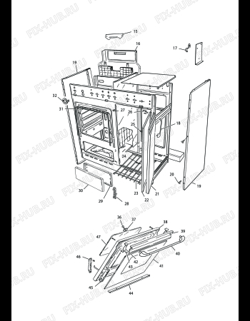 Взрыв-схема плиты (духовки) DELONGHI HEK 8542 S - Схема узла 2