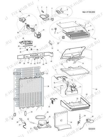 Взрыв-схема холодильника Hotpoint-Ariston CISBCB333AVEIFF (F056501) - Схема узла