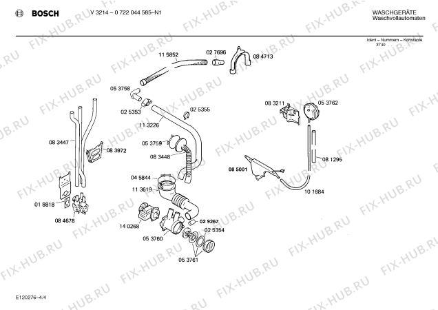 Взрыв-схема стиральной машины Bosch 0722044585 V3214 - Схема узла 04
