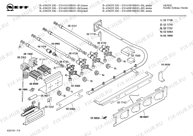 Схема №6 E3143W1BB B-JOKER 335 с изображением Кольцо для электропечи Bosch 00030456