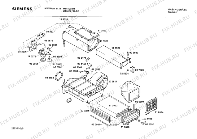 Схема №4 WT5132 FLAUSCHTROCKNER 513 с изображением Ручка выбора программ для сушилки Siemens 00055018