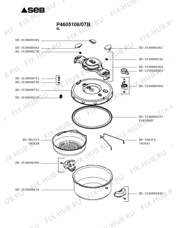 Схема №1 P4605104/07A с изображением Котелка Seb SS-1530000363