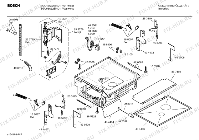 Взрыв-схема посудомоечной машины Bosch SGU43A82SK - Схема узла 05
