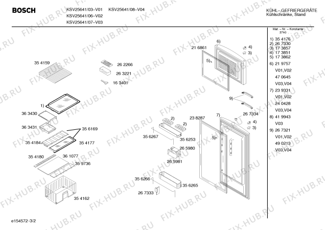 Взрыв-схема холодильника Bosch KSV25641 - Схема узла 02