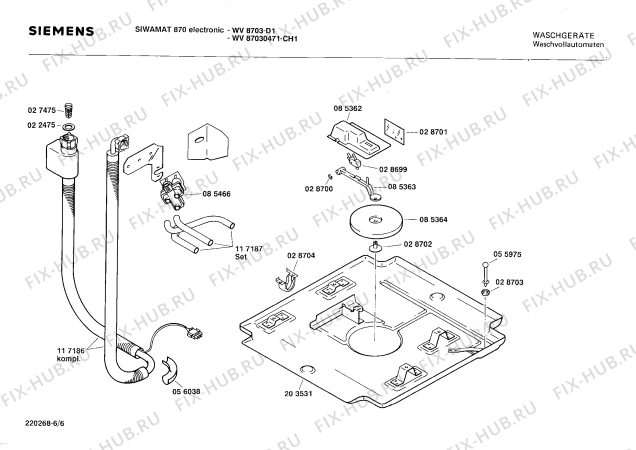 Схема №3 WV8713 SIWAMAT 871 ELECTRONIC с изображением Крышка кнопки для стиральной машины Siemens 00028842