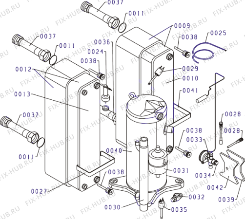 Схема №1 HPWW14 (335237, TČVV14) с изображением Радиатор для теплонасоса Gorenje 321733