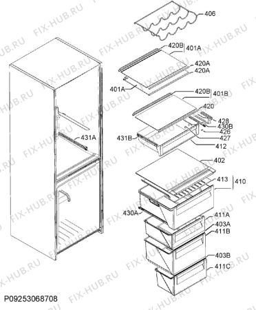 Схема №4 S63830CTX2 с изображением Модуль (плата) управления для холодильника Aeg 973925054691002