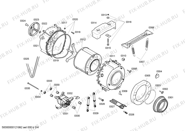 Схема №2 WAG16060TI с изображением Мотор для стиральной машины Bosch 00144249