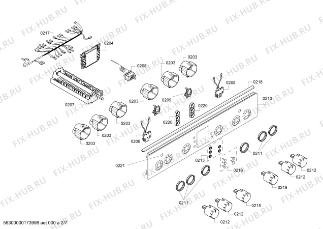 Взрыв-схема плиты (духовки) Bosch HGV74W363Y - Схема узла 02