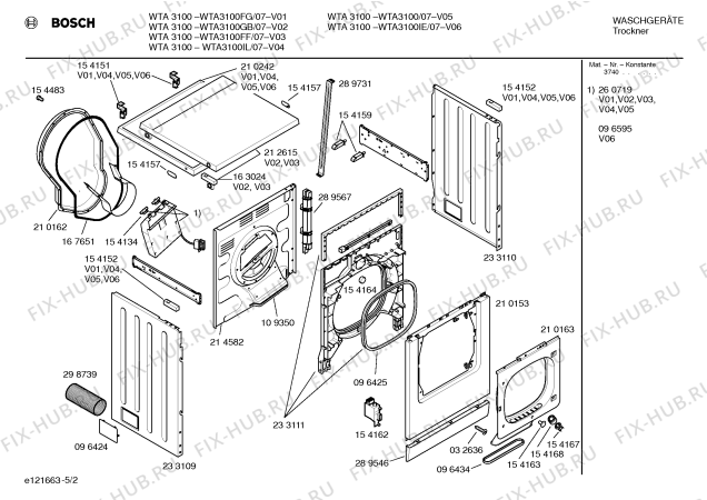 Схема №2 WTA3100IL WTA3100 с изображением Вкладыш в панель для сушилки Bosch 00296021
