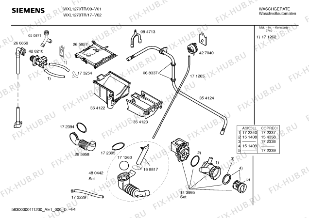 Схема №3 WXL1270TR с изображением Инструкция по эксплуатации для стиральной машины Siemens 00691799