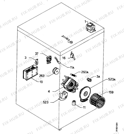 Взрыв-схема стиральной машины Faure LSI232W - Схема узла Functional parts