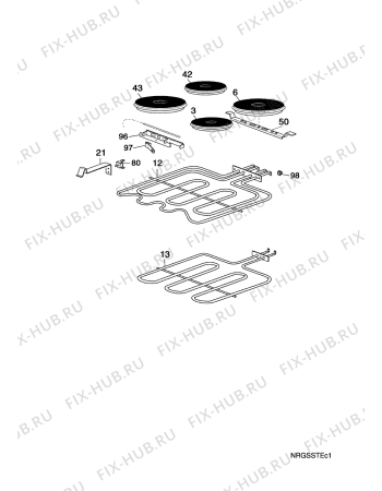 Взрыв-схема плиты (духовки) Arthur Martin E6765CCW1 C.STAT.ELE - Схема узла Electrical equipment