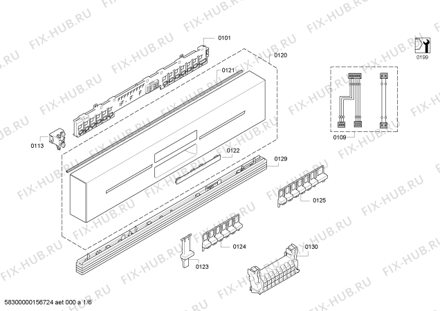 Схема №4 SN38M268DE с изображением Передняя панель для посудомойки Siemens 00703852