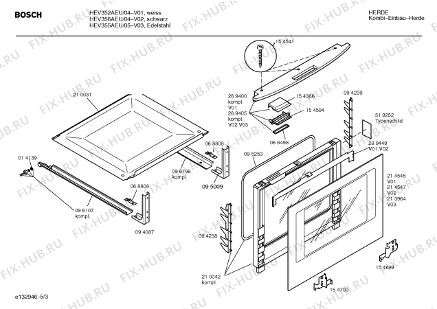 Схема №4 HEV352AEU с изображением Инструкция по эксплуатации для духового шкафа Bosch 00522786