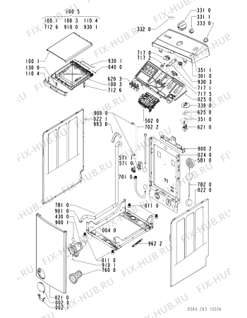 Схема №2 PWA 630 A с изображением Обшивка для стиралки Whirlpool 481245214641