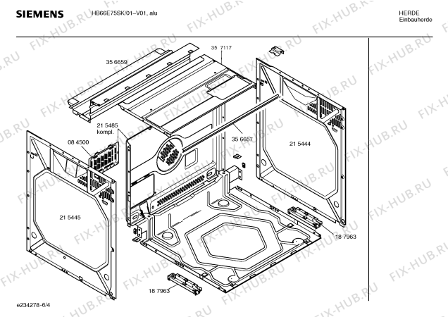 Схема №5 HB66E75SK с изображением Панель управления для духового шкафа Siemens 00369550