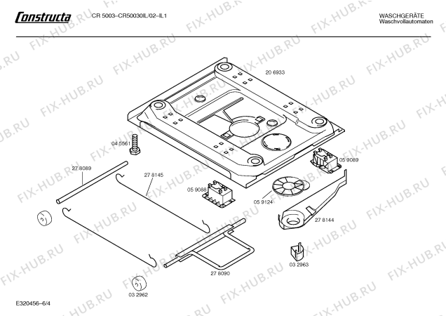 Взрыв-схема стиральной машины Constructa CR50030IL CR5003 - Схема узла 04