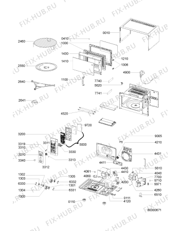 Схема №1 VT 252/SL с изображением Часть корпуса для микроволновки Whirlpool 481246238317